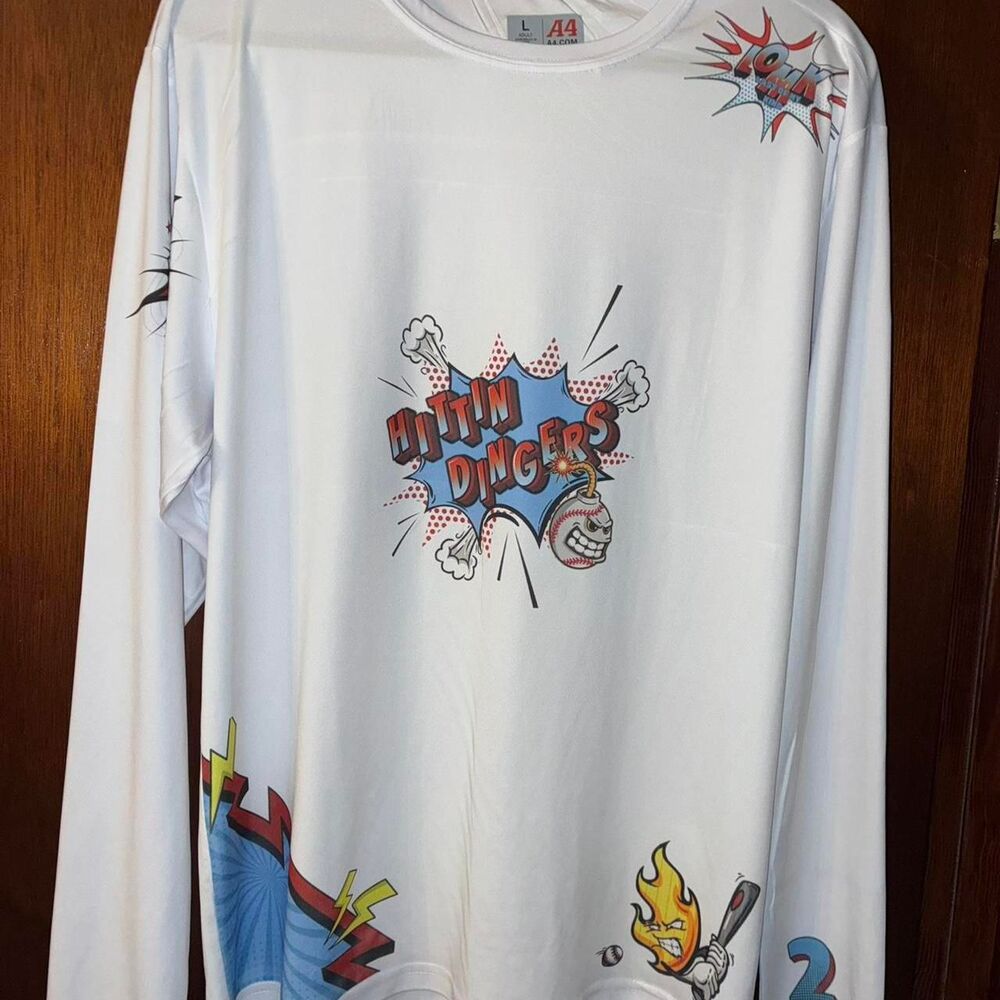 A4 Apparel Hittin' Dingers Long Sleeve Jersey